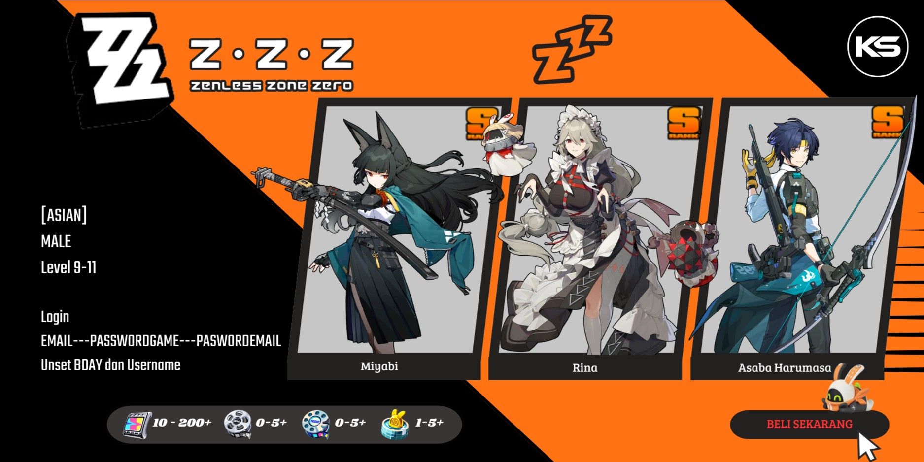Beli Akun [Asian] Starter Miyabi, Rina, Harumasa| MC Wise [Male ...