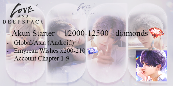[Global/Asia/Android] บัญชีเริ่มต้น + เพชร 12000-12500+ เมืองประสงค์ Emyrean x200-210