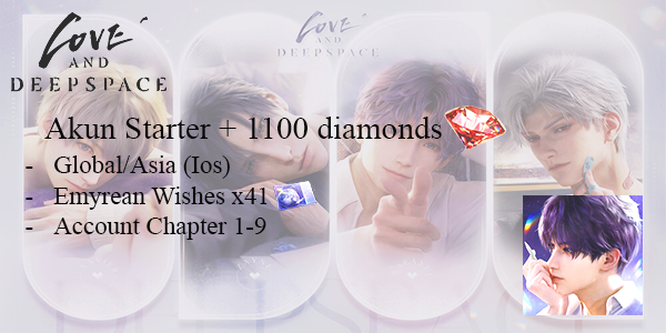 [Global/Asia/Ios] บัญชีเริ่มต้น + 1100 Diamonds + Emyrean Wishes x41