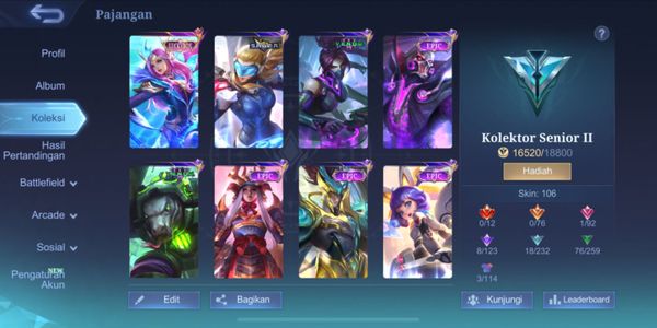 CHEAP ML ACCOUNT HERO 86 SKIN 106 ALL UNBIND EPIC LIMIT 1