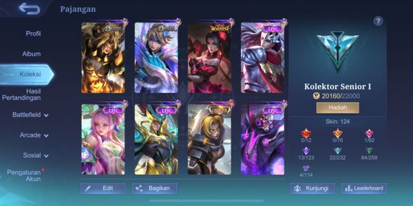 CHEAP ML ACCOUNT HERO 89 SKIN 124 ALL UNBIND