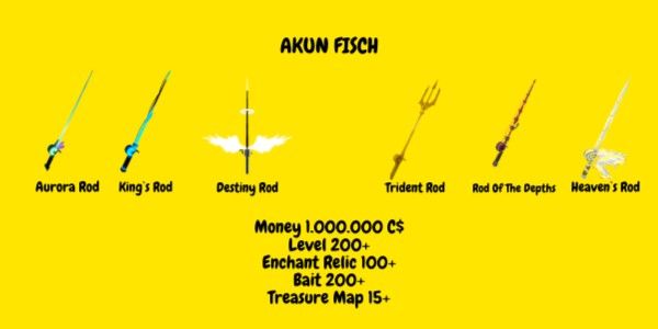 Fisch Account Level 200 | Heaven`s Rod | Rod Of the Depths