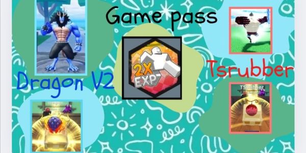 Akun fruit battle ground | game pass 2× exp | dragon v2 lvl 180± | Tsrubber lvl 110