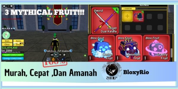 Akun Blox Fruit {AWAKEN BUDDHA + GODHUMAN + CDK + 3 MYTHICAL FRUITS} [Level MAX ]