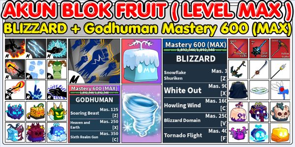 BLIZZARD Mastery 600 (MAX) + GODHUMAN Mastery 600 (MAX)