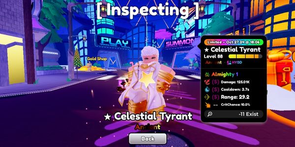 Celestial Tryant (Evo) Almighty Perfect Stat SSS Max Tree