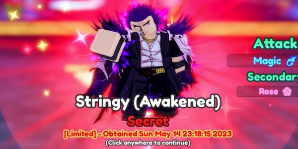 Stringy (Awakened) / Doflamingo,Flamingo Evo Good Stats | Unit Secret Limited Anime Adventures-AA