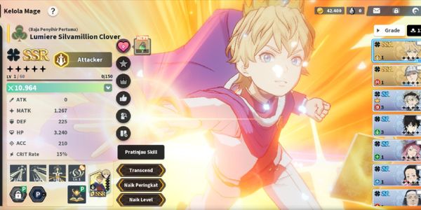 Akun Reroll [Lumiere Silvamillion Clover] + SSR Skill Sepaket
