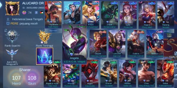 GGWP HERO SKIN ACCOUNT MANY 107/108