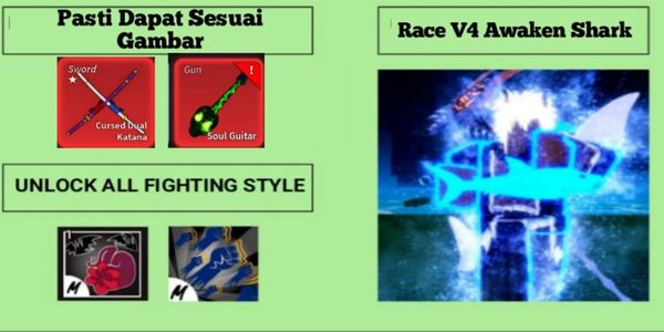 Blox Fruit Race Awakening V4 Shark Account - Sanguine Art + Godhuman - CDK | Blox Fruit