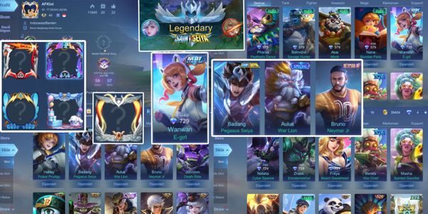 AKUN ML SULTAN, MPL WANWAN, BRUNO NEYMAR, BADANG SAINT SAIYA, SPECIAL NATALIA, FREYA, ZHASK, MARTIS, EMBLEM MAX, NO MINUS