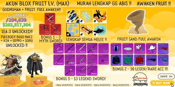 Buy Account Blox Fruit account [Lvl MAX] Godhuman Sand Fruit