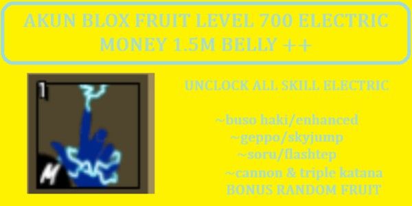 Bloxfruit Account Level 700 electric 1.5M belly