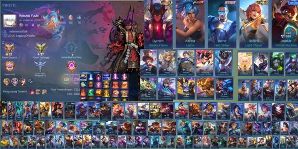Mobile legends account Collector dyrroth+ tastas blue seal of anvil other specs check ss