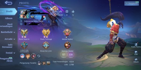 MLBB SKIN COLECCTOR ACCOUNT GG READY TO PUSH