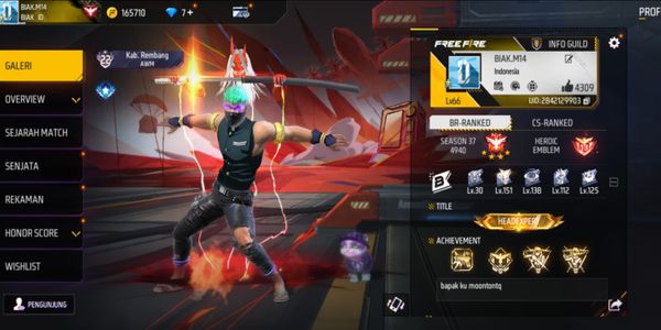 AKUN FREE FIRE MURAH VAULT 297, SENJATA 335, SG2 MAMBA