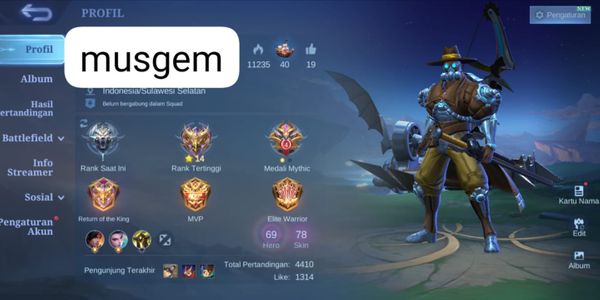 AKUN ML GG EMBLEM MAX hero Banyak Special gs | musgem#20