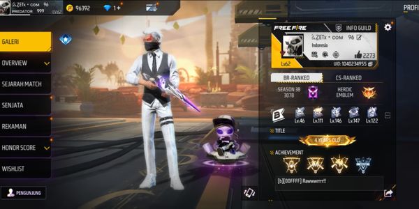AKUN FREE FIRE MURAH 4 EVO GUN, SENJATA 275 VAULT OTW 200