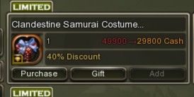 Epic Samurai Costume All Jobs