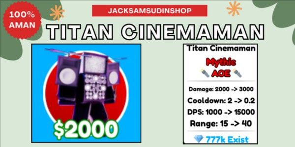 Titan Cinemaman (Mythic) - Toilet Tower Defense