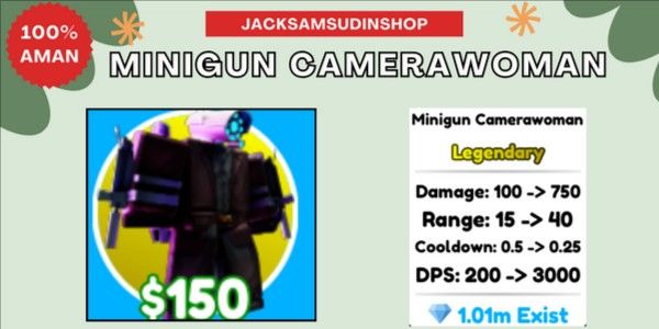 Minigun Camerawoman - Toilet Tower Defense