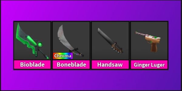 Bioblade, Boneblade, Handsaw, Ginger Luger - Murder Mystery 2 (MM2)