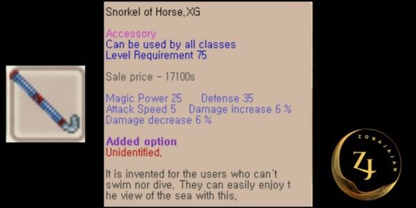 Snorkel of Horse XG+0