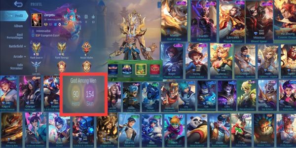Mobile legends account is great, epic limited martis, hanabi, lancelot, prime yuzhong according to pic
