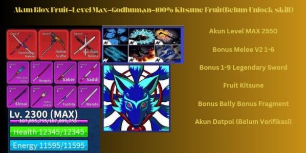 Blox Fruit Kitsune Level Max Datpol Account