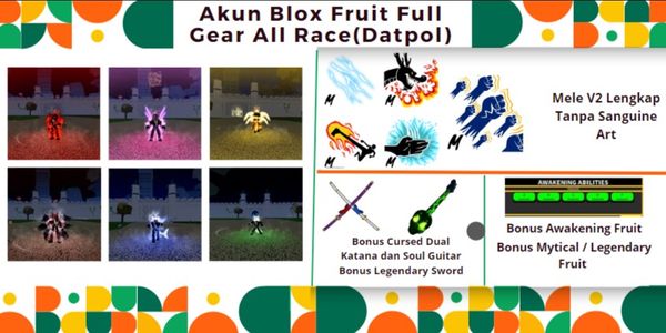 Blox Fruit Account Level Max + Full Gear All Race + CDK + Soul Guitar + GH