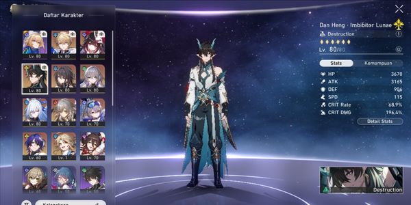 Dan Heng: IL Sign + 8 SSR + 5 WEAP B5