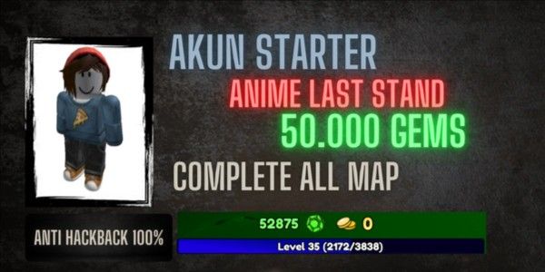 Akun Starter 50k gems - Anime Last Stand