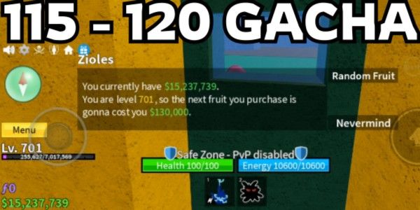 Bloxfruit Account Level 700+ |15M Money| 15 Million Money | Suitable for Gacha, Raid, etc