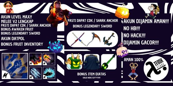 Blox Fruit GodHuman Account + Shark Anchor / CDK ( RANDOM)