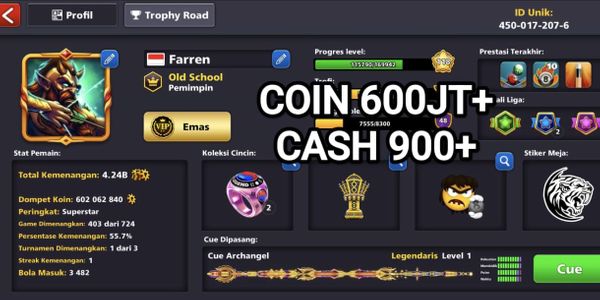 8 Ball Pool account (11 cue legend)