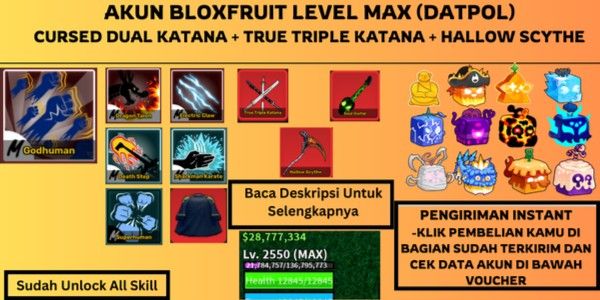 MAX LEVEL ACCOUNT [TTK] + [HS] + [SOULGUITAR] + [GODHUMAN] (UNLOCK ALL SKILL)