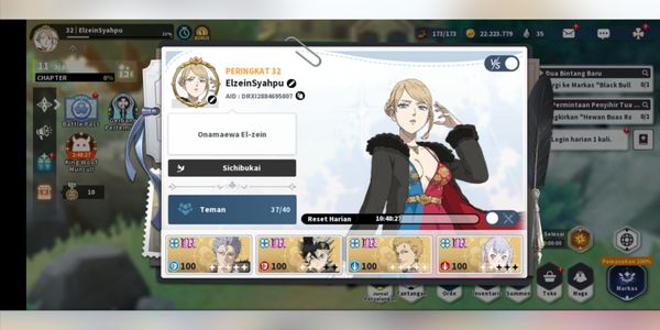 AKUN BLACK CLOVER MANTAP SPEK IDAMAN KELENGKAPAN CEK SS AKUN AMAN BERGARANSI 100%