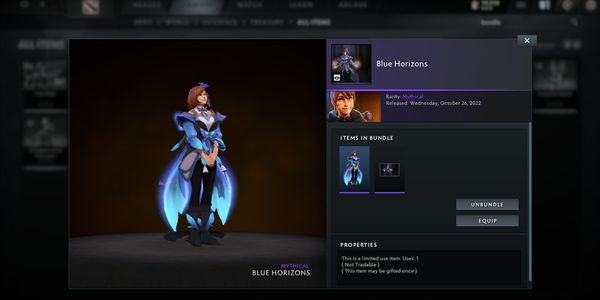 Blue Horizons - Marci Bundle Set Collector Cache Diretide 2022