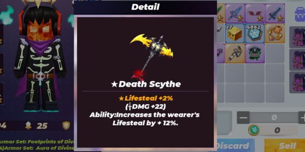 Death Scythe(ench Lifesteal +2%) -Sky Block Blockman Go