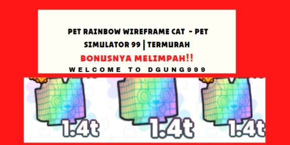 Rainbow Wireframe Cat