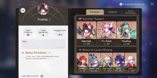 [End Game RATE ON!] ASIA 9 Limit + 5 Sign - Jing Yuan(Sign), Fu Xuan(Sign), Seele, Sparkle, Silver Wolf, Huo Huo (Check Full Description!)