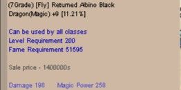 Fly Returned Albino Black Dragon (Magic) +9 FRABD Clean