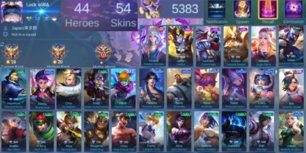 Hero 44 Skin 54 Vexana Zenith - 4 Epic Skins - 5000+ starlingt frigment