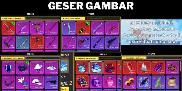 SANGUIN ART V4 Rabbit, Shark / Perm Fruit Rocket, Spin, Light / CDK, Hallow Scythe, Shark Anchor, Soul Guitar accounts (check description)