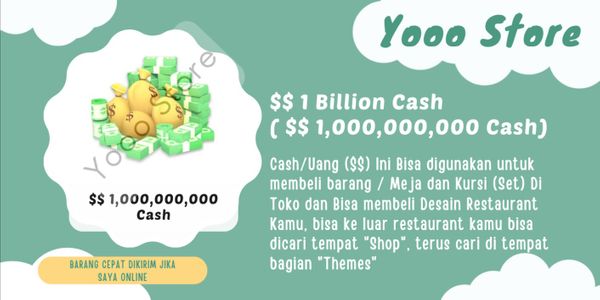 My Restaurant - $$ 1 Billion Cash ($$ 1,000,000,000 Cash)