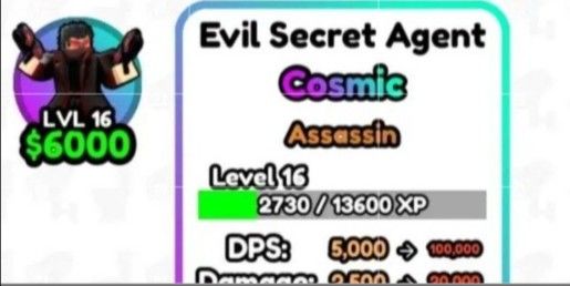 Evil secret agent (cosmic)- Skibidi Tower Defense