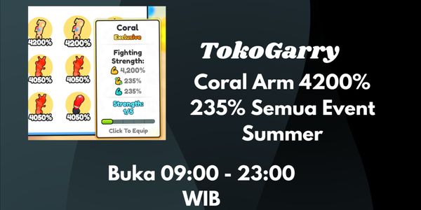 Coral Arm 4200% 235% All Events Summer Arm Wrestle Simulator