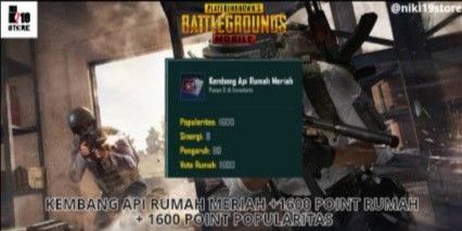 PUBG MOBILE FESTIVE HOUSE FIREWORKS + 1600 HOME POINTS + 1600 POPULARITY