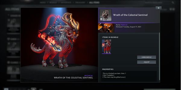 Wrath of the Celestial Sentinel (Chaos Knight Set Aghanim's 2021 Collector's Cache)