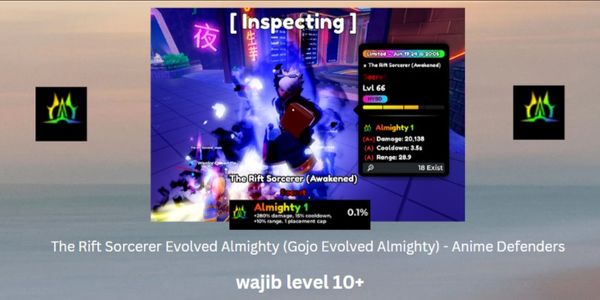 The Rift Sorcerer Evolved Almighty (Gojo Evolved Almighty) - Anime Defenders